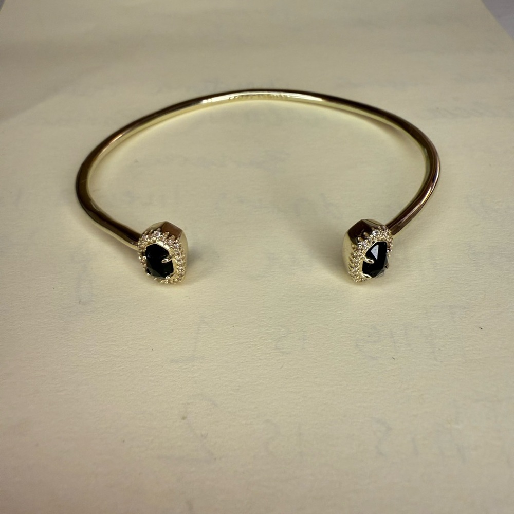 Kendra Scott Gold Cuff Bracelet with Black Stones
